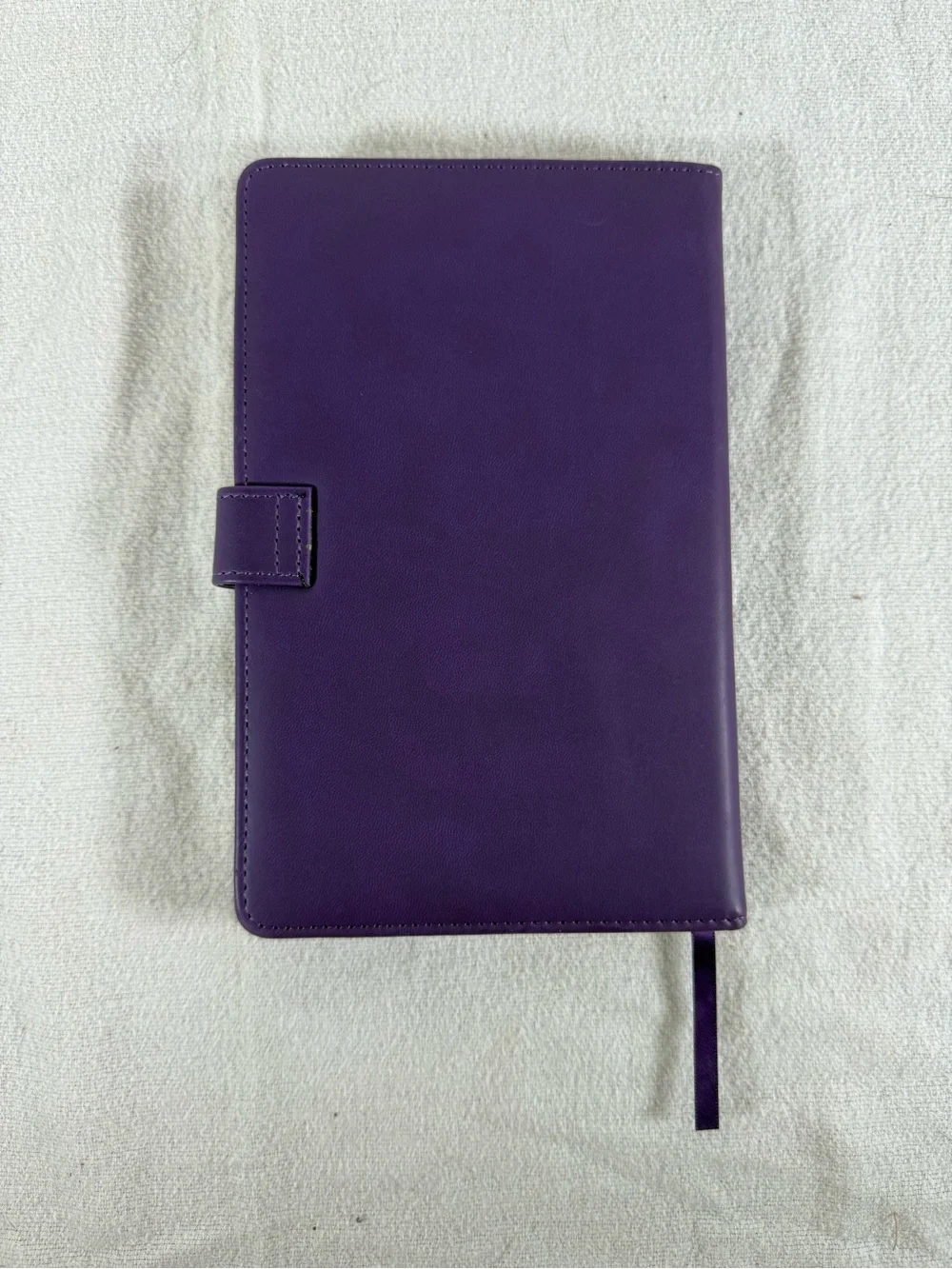 Purple Embossed Leather Leaf Journal with Button Closure